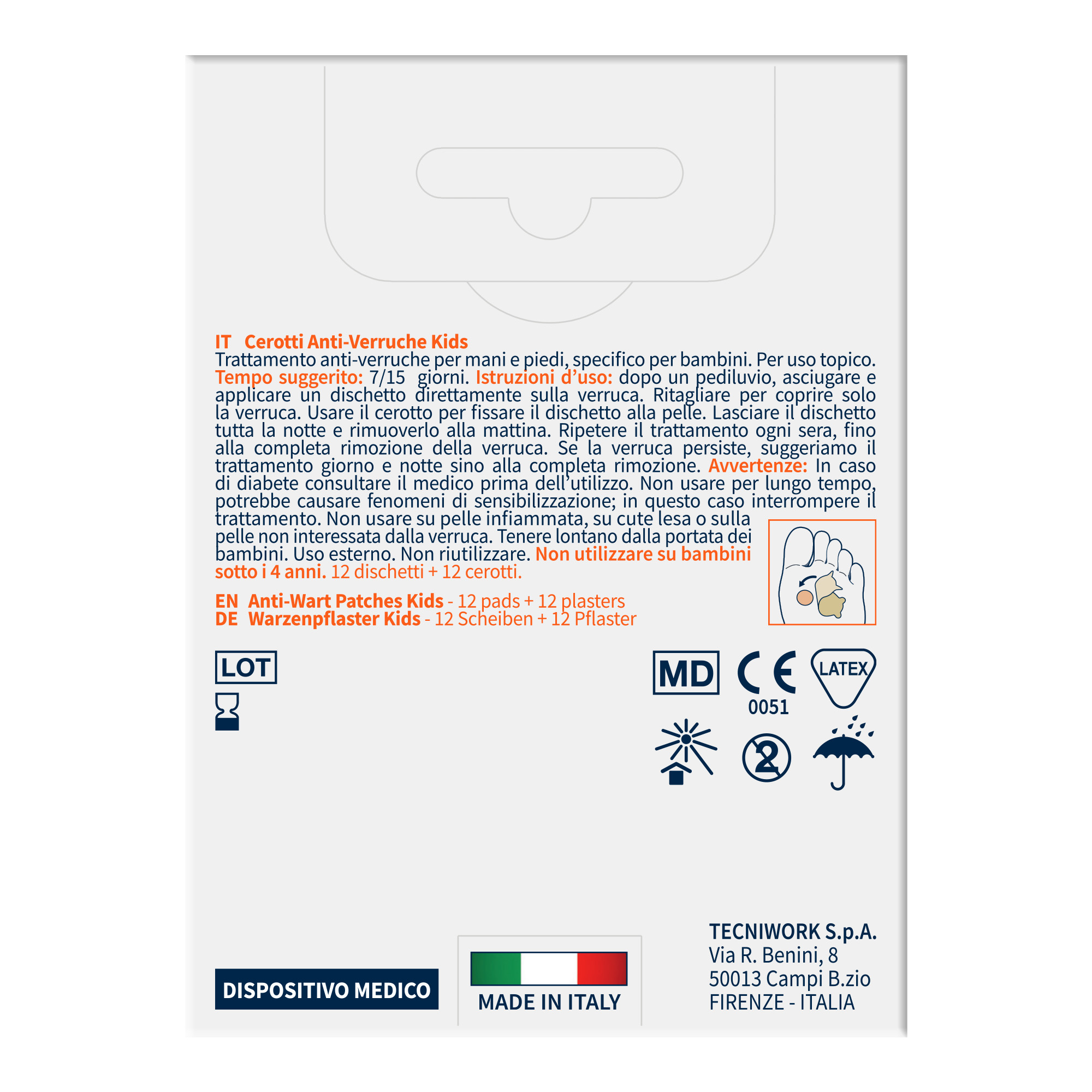 Pansements anti-verrues pour enfants contenant 40 % d