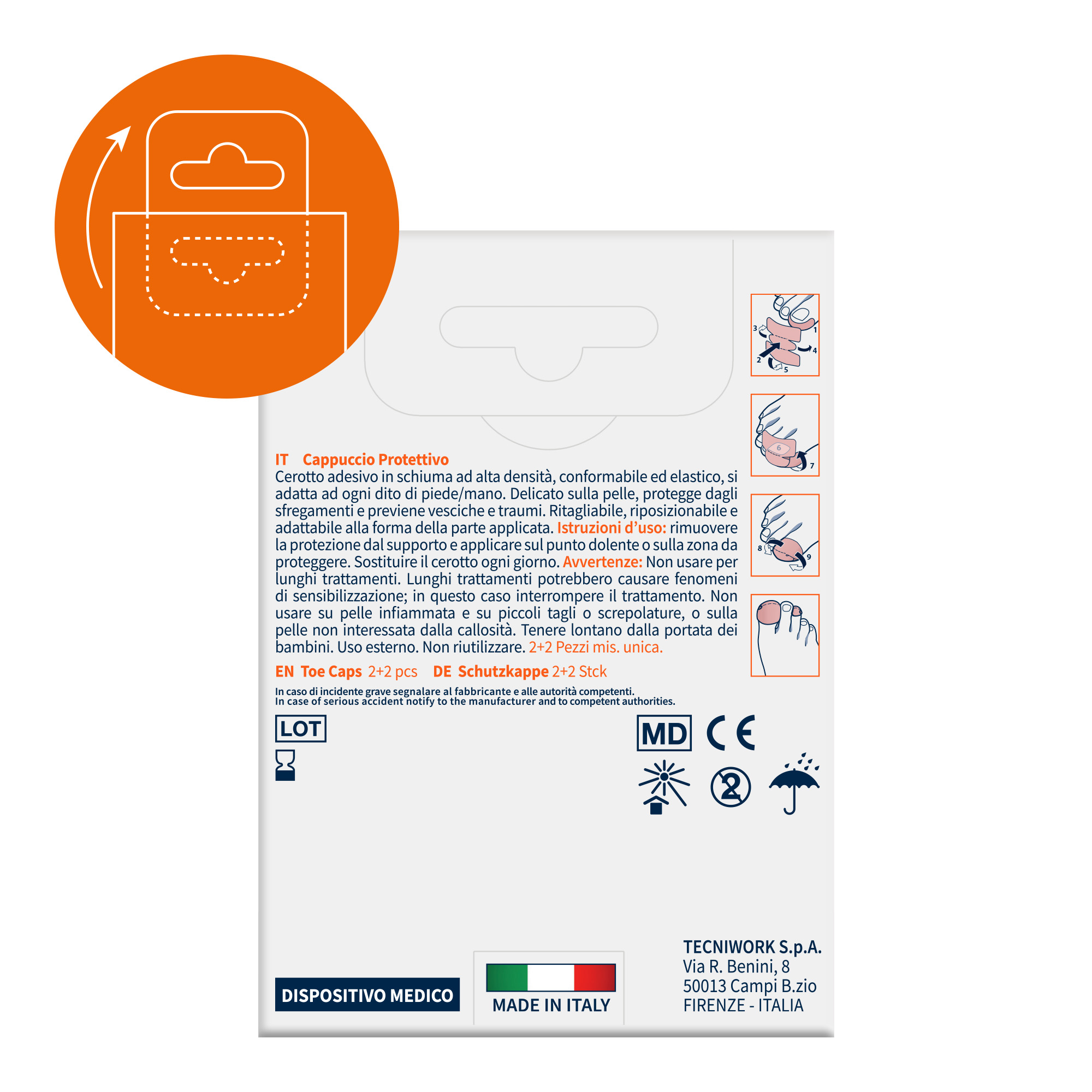 Capuchas protectoras para los dedos, para prevenir lesiones y ampollas, 4 unidades