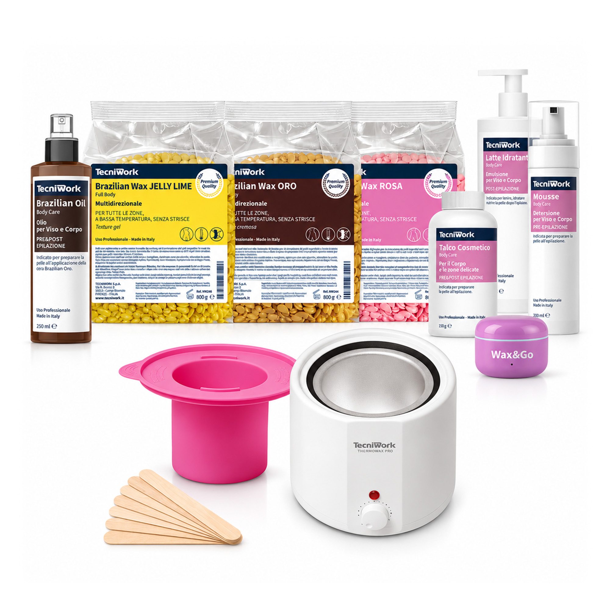 Invito alla prova cere in perle Brazilian Wax con scaldacera Tecniwork
