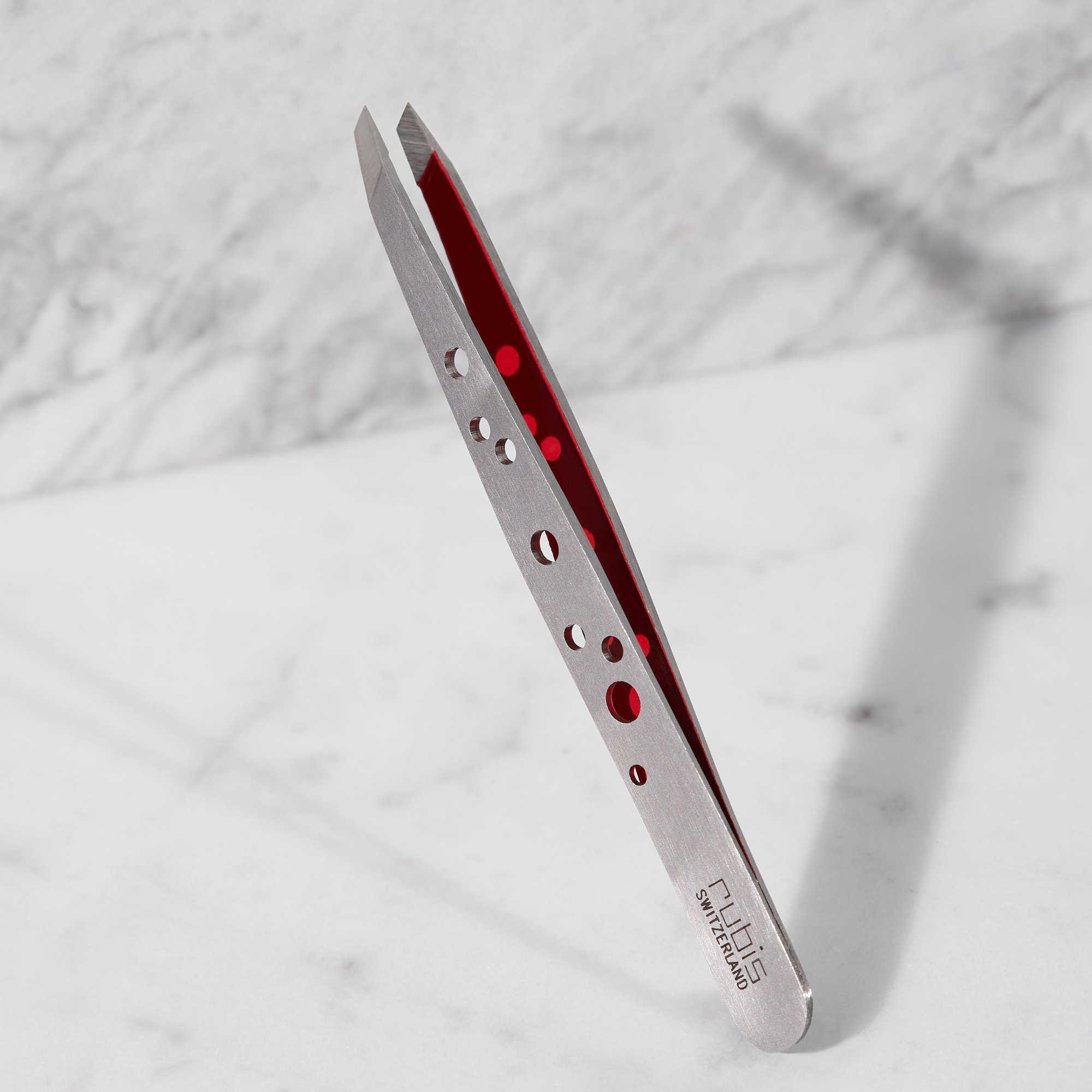 Rubis pince perforee Inox-Rouge